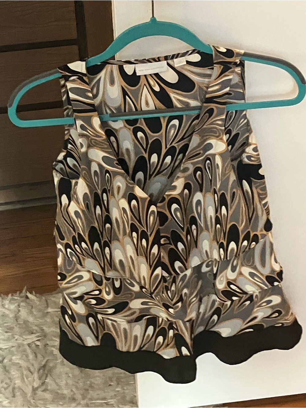 New York & Company Sleeveless V-Neck Camisole - Black, Cream & Brown